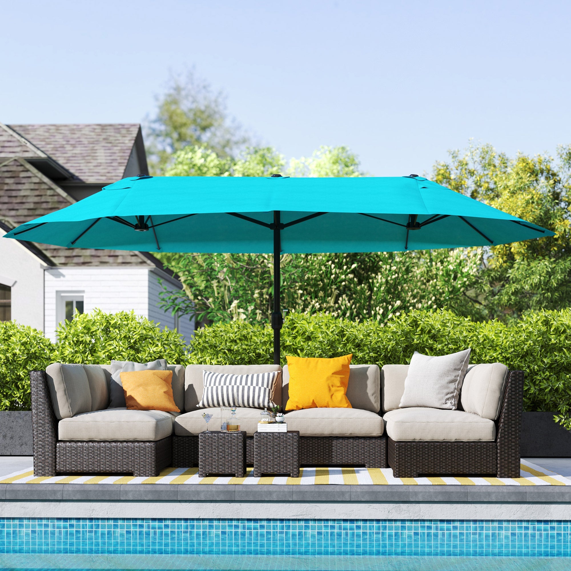 Enhance Your Outdoor Experience with Our 15FT Double-Sided Patio Umbrella